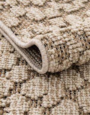 Khaki 7' 10 x 7' 10 Symphony Outdoor Round Area Rug Weather Resistant for Patio, Deck, Terrace, Balcony, Porch Durable Outside Carpet for Sale at Rug Engine