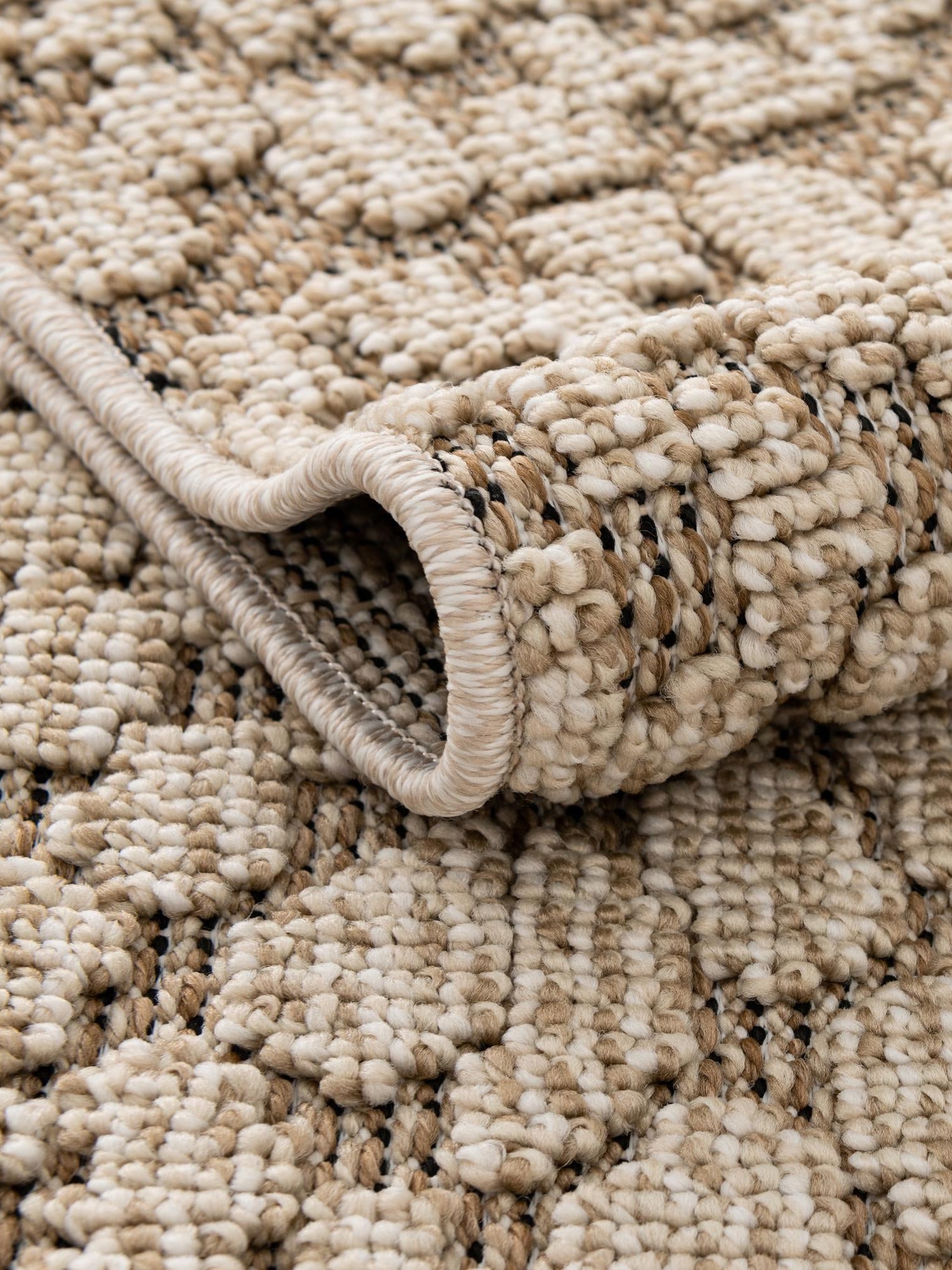 Khaki 5' 3 x 5' 3 Symphony Outdoor Round Area Rug Weather Resistant for Patio, Deck, Terrace, Balcony, Porch Durable Outside Carpet for Sale at Rug Engine