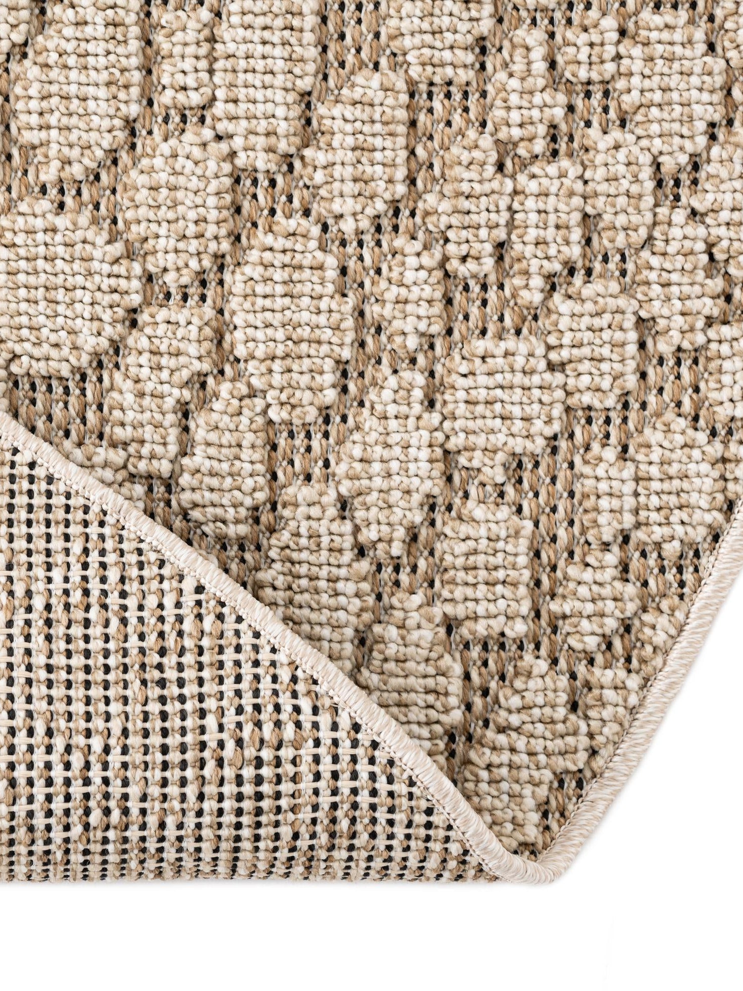 Khaki 5' 3 x 5' 3 Symphony Outdoor Round Area Rug Weather Resistant for Patio, Deck, Terrace, Balcony, Porch Durable Outside Carpet for Sale at Rug Engine