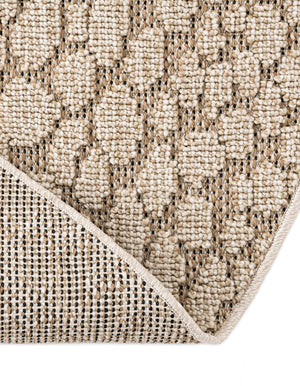 Khaki 5' 3 x 5' 3 Symphony Outdoor Round Area Rug Weather Resistant for Patio, Deck, Terrace, Balcony, Porch Durable Outside Carpet for Sale at Rug Engine