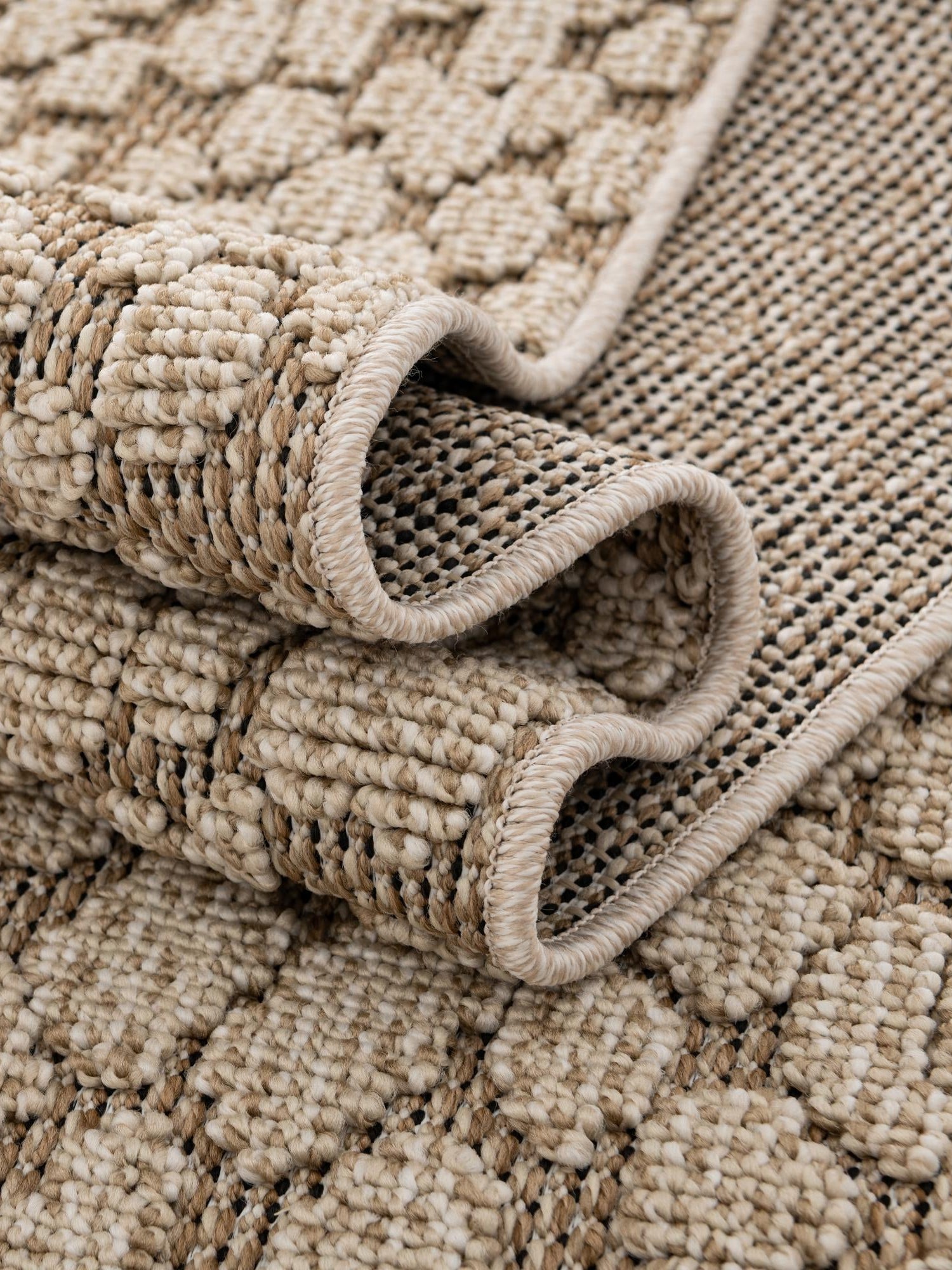Khaki 5' 3 x 5' 3 Symphony Outdoor Round Area Rug Weather Resistant for Patio, Deck, Terrace, Balcony, Porch Durable Outside Carpet for Sale at Rug Engine