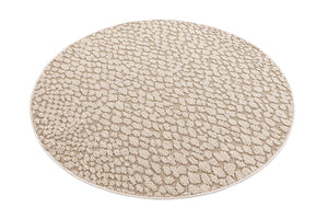 Khaki 5' 3 x 5' 3 Symphony Outdoor Round Area Rug Weather Resistant for Patio, Deck, Terrace, Balcony, Porch Durable Outside Carpet for Sale at Rug Engine