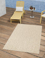 Khaki 6' 1 x 9' Symphony Outdoor Rectangle Area Rug Weather Resistant for Patio, Deck, Terrace, Balcony, Porch Durable Outside Carpet for Sale at Rug Engine