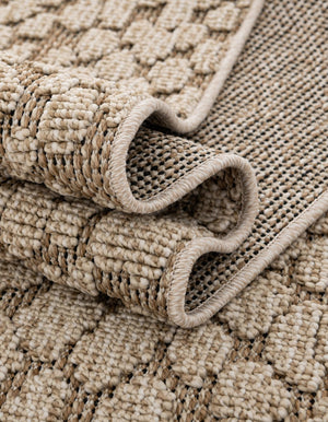 Khaki 5' 3 x 8' Symphony Outdoor Rectangle Area Rug Weather Resistant for Patio, Deck, Terrace, Balcony, Porch Durable Outside Carpet for Sale at Rug Engine