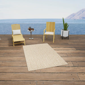 Khaki 7' 10 x 10' Symphony Outdoor Rectangle Area Rug Weather Resistant for Patio, Deck, Terrace, Balcony, Porch Durable Outside Carpet for Sale at Rug Engine
