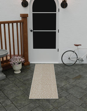 Khaki 2' x 8' Symphony Outdoor Runner Area Rug Weather Resistant for Patio, Deck, Terrace, Balcony, Porch Durable Outside Carpet for Sale at Rug Engine
