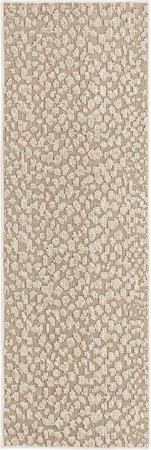 Khaki 2' x 6' 1 Symphony Outdoor Runner Area Rug Weather Resistant for Patio, Deck, Terrace, Balcony, Porch Durable Outside Carpet for Sale at Rug Engine