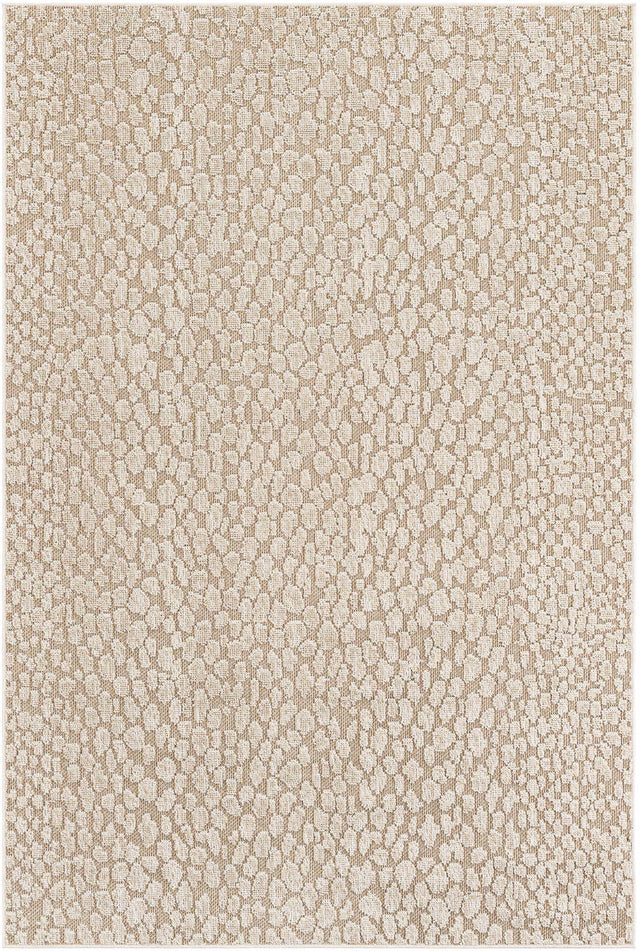 Khaki 6' 1 x 9' Symphony Outdoor Rectangle Area Rug Weather Resistant for Patio, Deck, Terrace, Balcony, Porch Durable Outside Carpet for Sale at Rug Engine