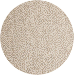 Khaki 7' 10 x 7' 10 Symphony Outdoor Round Area Rug Weather Resistant for Patio, Deck, Terrace, Balcony, Porch Durable Outside Carpet for Sale at Rug Engine