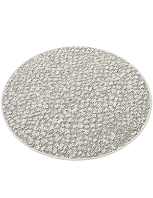 Light Gray 3' 1 x 3' 1 Symphony Outdoor Round Area Rug Weather Resistant for Patio, Deck, Terrace, Balcony, Porch Durable Outside Carpet for Sale at Rug Engine