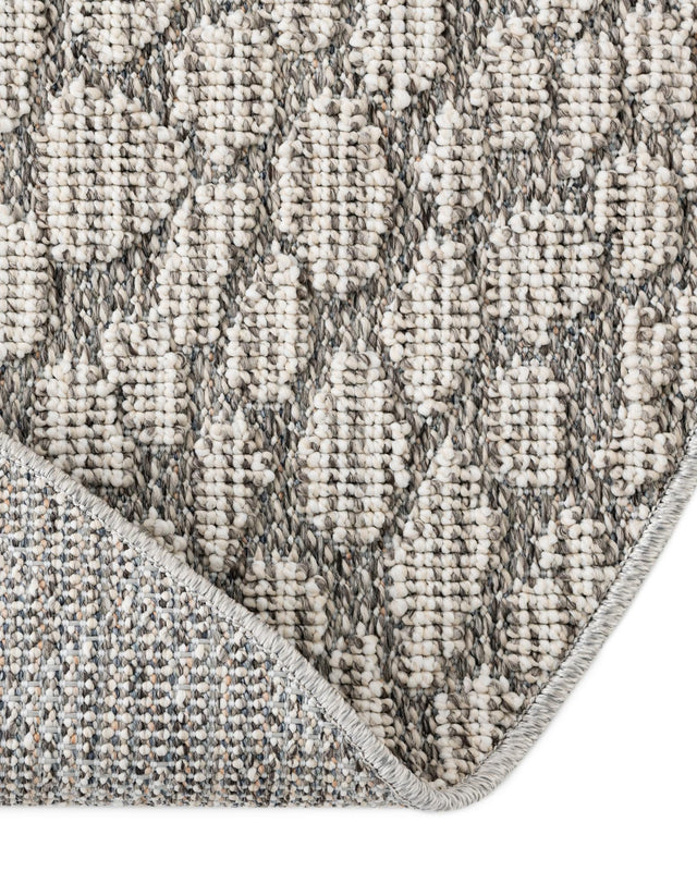 Light Gray 3' 1 x 3' 1 Symphony Outdoor Round Area Rug Weather Resistant for Patio, Deck, Terrace, Balcony, Porch Durable Outside Carpet for Sale at Rug Engine