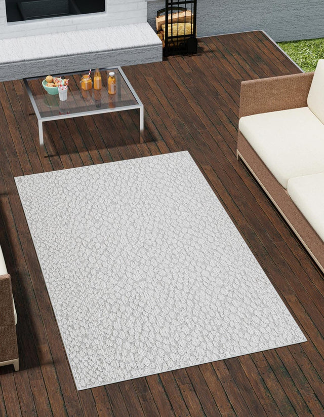 Light Gray 10' x 14' 1 Symphony Outdoor Rectangle Area Rug Weather Resistant for Patio, Deck, Terrace, Balcony, Porch Durable Outside Carpet for Sale at Rug Engine