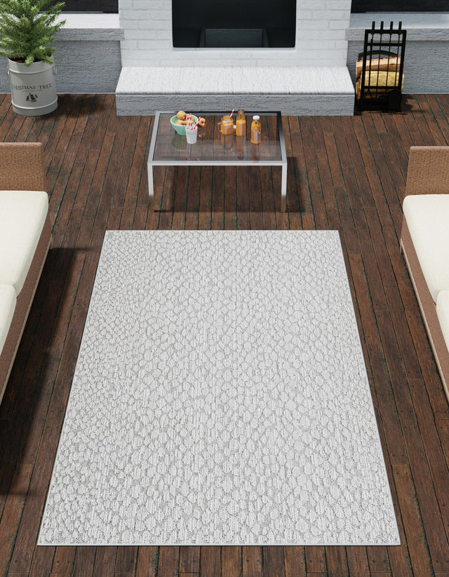Light Gray 2' x 3' 1 Symphony Outdoor Rectangle Area Rug Weather Resistant for Patio, Deck, Terrace, Balcony, Porch Durable Outside Carpet for Sale at Rug Engine