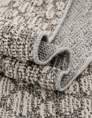 Light Gray 4' 1 x 6' 1 Symphony Outdoor Rectangle Area Rug Weather Resistant for Patio, Deck, Terrace, Balcony, Porch Durable Outside Carpet for Sale at Rug Engine