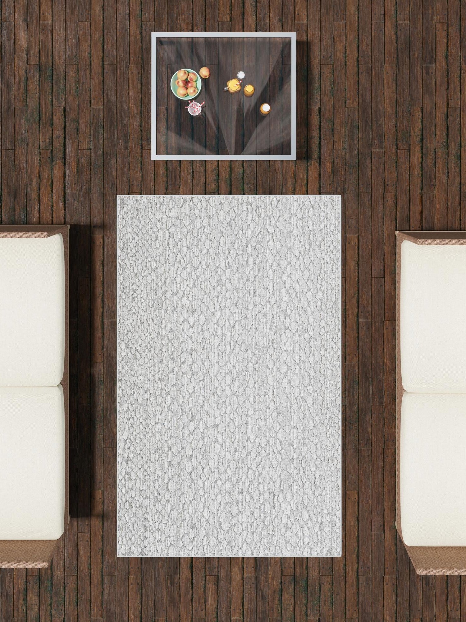 Light Gray 9' x 12' Symphony Outdoor Rectangle Area Rug Weather Resistant for Patio, Deck, Terrace, Balcony, Porch Durable Outside Carpet for Sale at Rug Engine