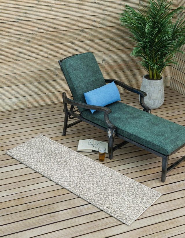 Light Gray 2' 7 x 12' Symphony Outdoor Runner Area Rug Weather Resistant for Patio, Deck, Terrace, Balcony, Porch Durable Outside Carpet for Sale at Rug Engine