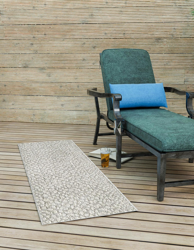 Light Gray 2' 7 x 12' Symphony Outdoor Runner Area Rug Weather Resistant for Patio, Deck, Terrace, Balcony, Porch Durable Outside Carpet for Sale at Rug Engine