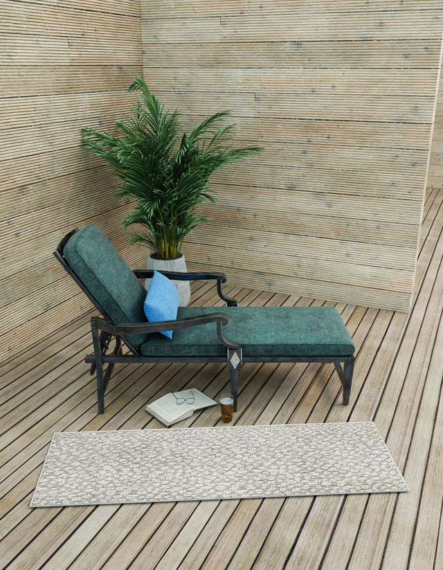 Light Gray 2' 7 x 12' Symphony Outdoor Runner Area Rug Weather Resistant for Patio, Deck, Terrace, Balcony, Porch Durable Outside Carpet for Sale at Rug Engine