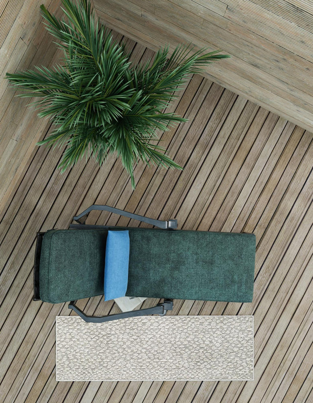 Light Gray 2' 7 x 12' Symphony Outdoor Runner Area Rug Weather Resistant for Patio, Deck, Terrace, Balcony, Porch Durable Outside Carpet for Sale at Rug Engine