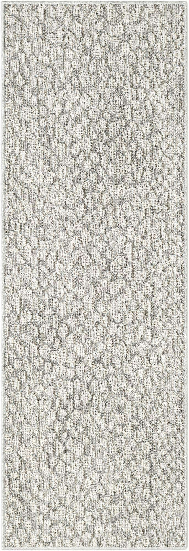 Light Gray 2' x 6' 1 Symphony Outdoor Runner Area Rug Weather Resistant for Patio, Deck, Terrace, Balcony, Porch Durable Outside Carpet for Sale at Rug Engine