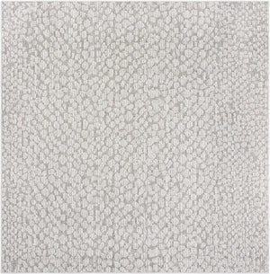 Light Gray 7' 10 x 7' 10 Symphony Outdoor Square Area Rug Weather Resistant for Patio, Deck, Terrace, Balcony, Porch Durable Outside Carpet for Sale at Rug Engine