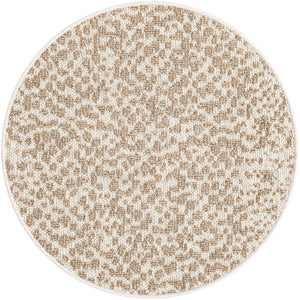 Beige 3' 1 x 3' 1 Symphony Outdoor Round Area Rug Weather Resistant for Patio, Deck, Terrace, Balcony, Porch Durable Outside Carpet for Sale at Rug Engine