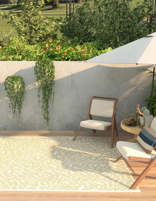 Beige 9' x 12' Symphony Outdoor Rectangle Rug