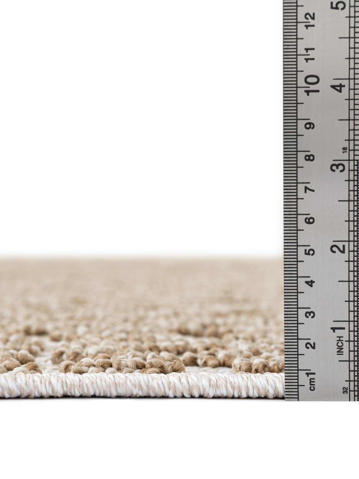 Beige 5' 3 x 8' Symphony Outdoor Rectangle Area Rug Weather Resistant for Patio, Deck, Terrace, Balcony, Porch Durable Outside Carpet for Sale at Rug Engine