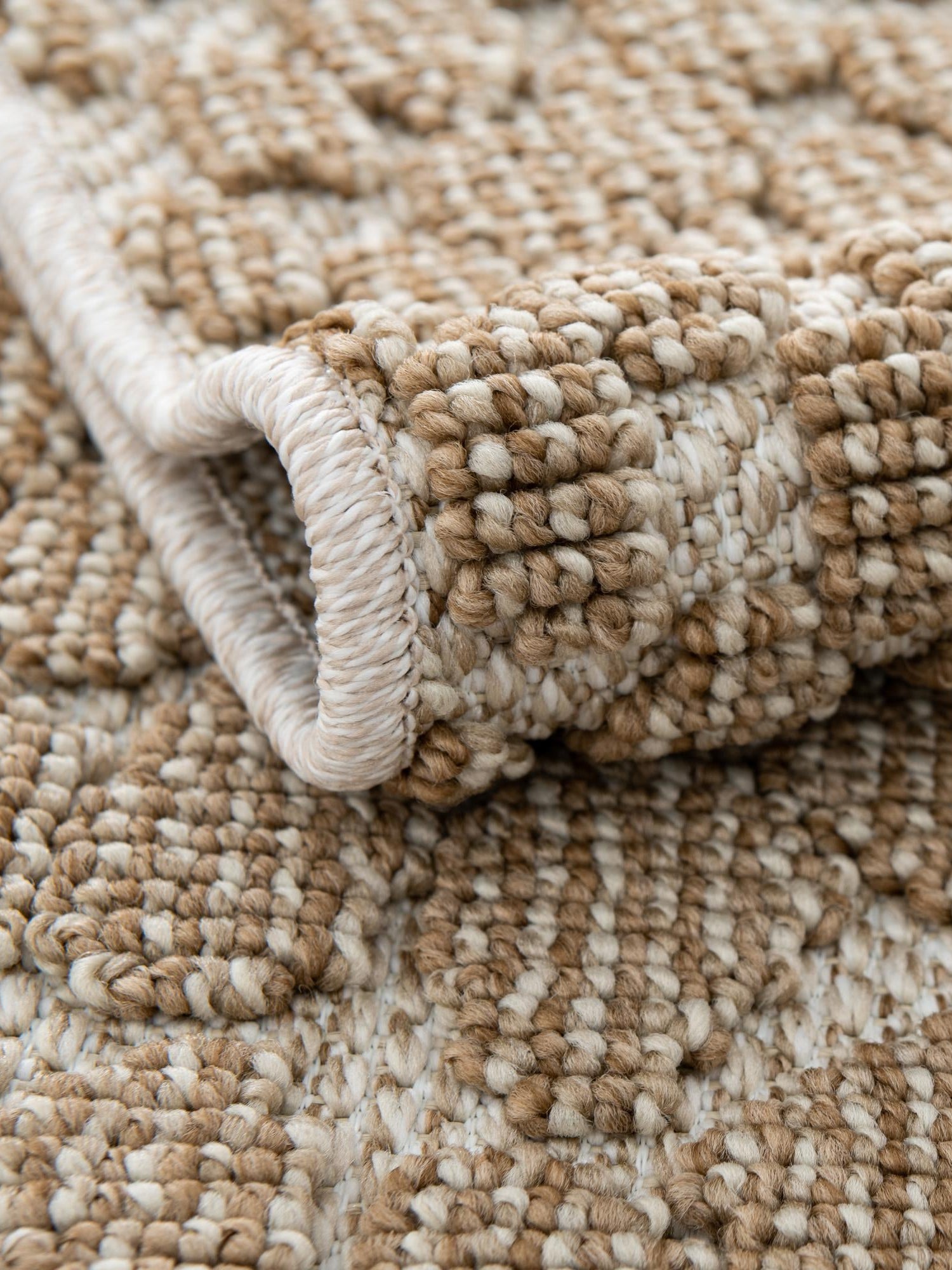 Beige 5' 3 x 8' Symphony Outdoor Rectangle Area Rug Weather Resistant for Patio, Deck, Terrace, Balcony, Porch Durable Outside Carpet for Sale at Rug Engine
