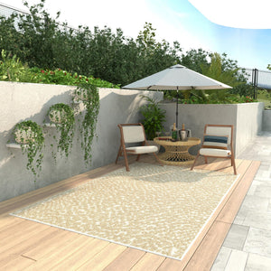 Beige 10' x 14' 1 Symphony Outdoor Rectangle Area Rug Weather Resistant for Patio, Deck, Terrace, Balcony, Porch Durable Outside Carpet for Sale at Rug Engine