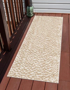 Beige 2' x 8' Symphony Outdoor Runner Area Rug Weather Resistant for Patio, Deck, Terrace, Balcony, Porch Durable Outside Carpet for Sale at Rug Engine