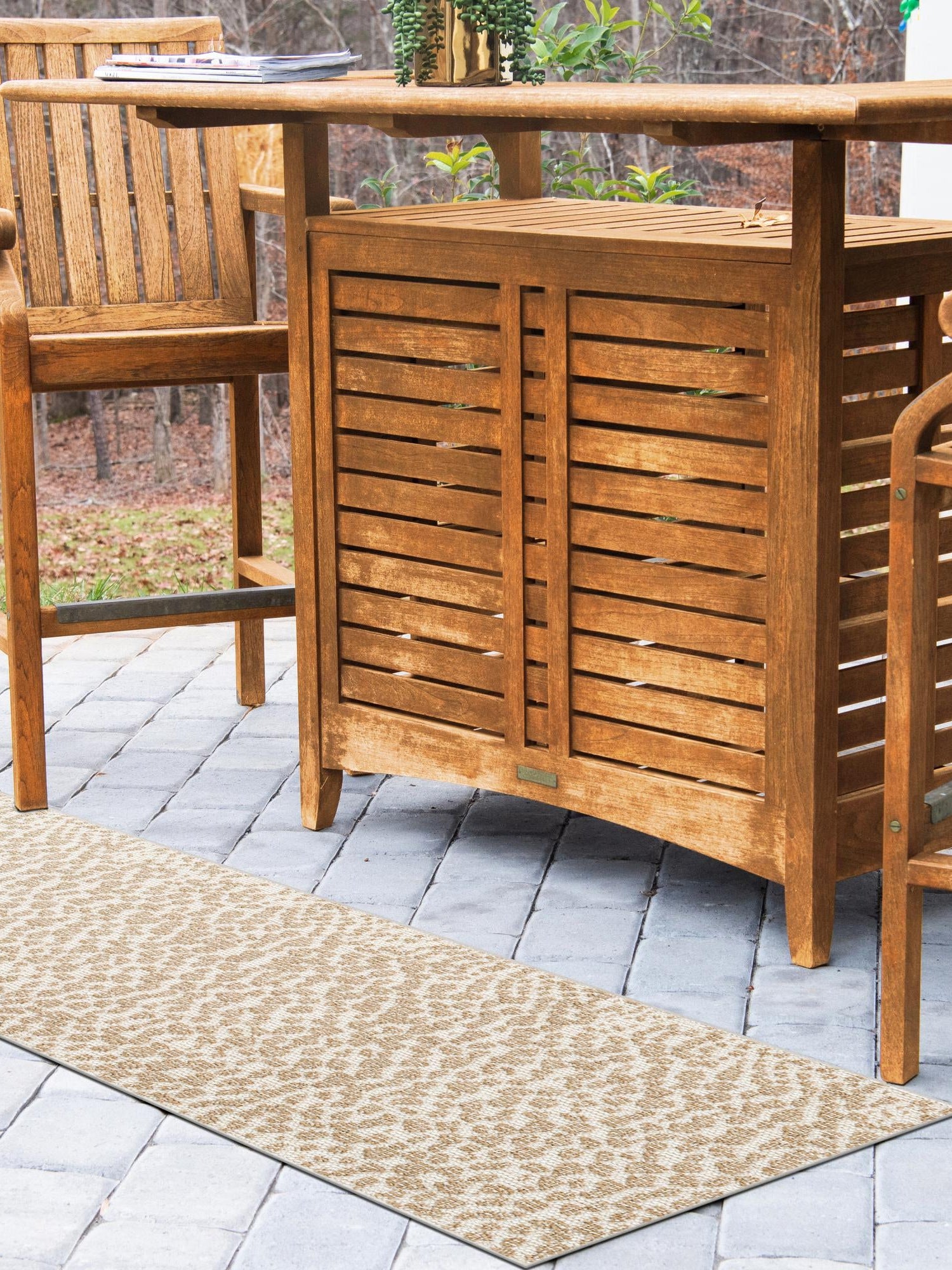 Beige 2' x 8' Symphony Outdoor Runner Area Rug Weather Resistant for Patio, Deck, Terrace, Balcony, Porch Durable Outside Carpet for Sale at Rug Engine