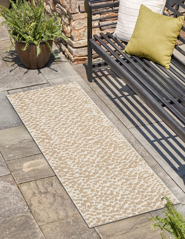 Beige 2' x 6' 1 Symphony Outdoor Runner Area Rug Weather Resistant for Patio, Deck, Terrace, Balcony, Porch Durable Outside Carpet for Sale at Rug Engine