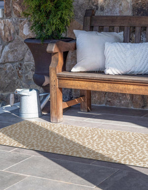Beige 2' 7 x 12' Symphony Outdoor Runner Area Rug Weather Resistant for Patio, Deck, Terrace, Balcony, Porch Durable Outside Carpet for Sale at Rug Engine