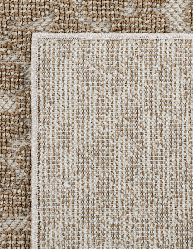 Beige 2' 7 x 12' Symphony Outdoor Runner Area Rug Weather Resistant for Patio, Deck, Terrace, Balcony, Porch Durable Outside Carpet for Sale at Rug Engine