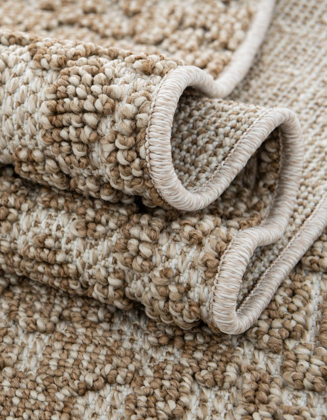 Beige 2' 7 x 12' Symphony Outdoor Runner Area Rug Weather Resistant for Patio, Deck, Terrace, Balcony, Porch Durable Outside Carpet for Sale at Rug Engine
