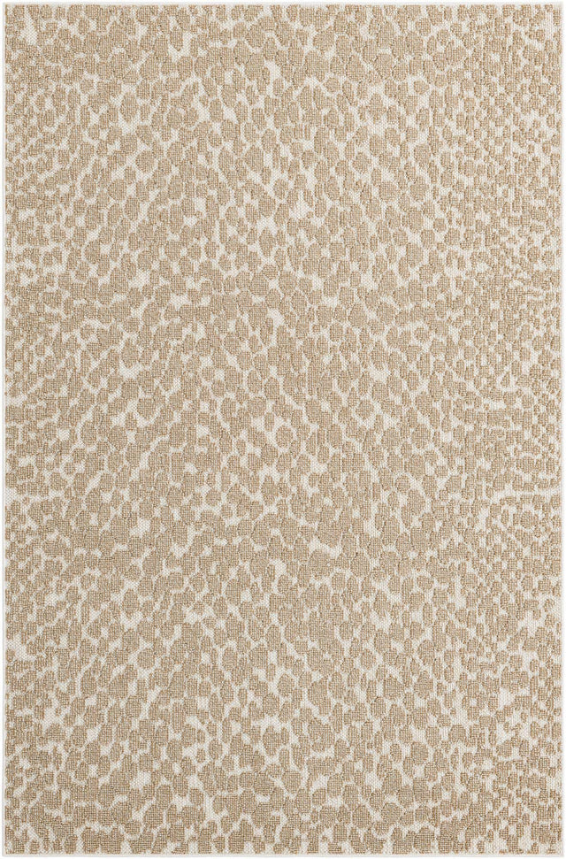 Beige 6' 1 x 9' Symphony Outdoor Rectangle Area Rug Weather Resistant for Patio, Deck, Terrace, Balcony, Porch Durable Outside Carpet for Sale at Rug Engine