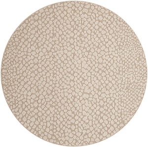 Beige 7' 10 x 7' 10 Symphony Outdoor Round Area Rug Weather Resistant for Patio, Deck, Terrace, Balcony, Porch Durable Outside Carpet for Sale at Rug Engine