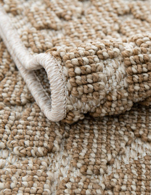Beige 7' 10 x 7' 10 Symphony Outdoor Square Area Rug Weather Resistant for Patio, Deck, Terrace, Balcony, Porch Durable Outside Carpet for Sale at Rug Engine