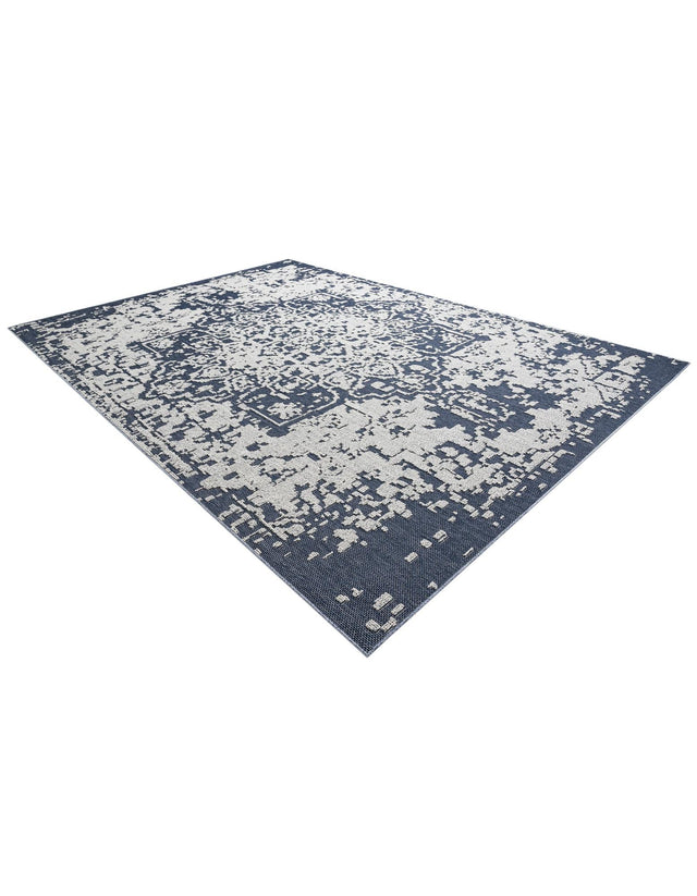 Navy Blue 10' x 14' 1 Symphony Outdoor Rectangle Area Rug Weather Resistant for Patio, Deck, Terrace, Balcony, Porch Durable Outside Carpet for Sale at Rug Engine