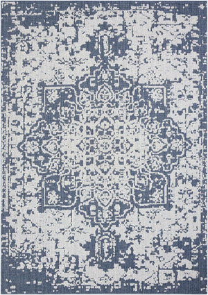 Navy Blue 10' x 14' 1 Symphony Outdoor Rectangle Area Rug Weather Resistant for Patio, Deck, Terrace, Balcony, Porch Durable Outside Carpet for Sale at Rug Engine