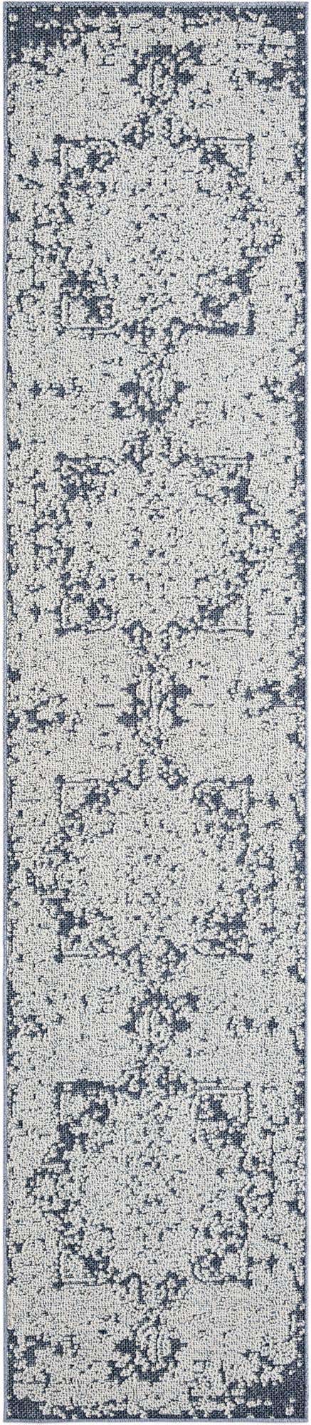 Navy Blue 2' 7 x 12' Symphony Outdoor Runner Area Rug Weather Resistant for Patio, Deck, Terrace, Balcony, Porch Durable Outside Carpet for Sale at Rug Engine