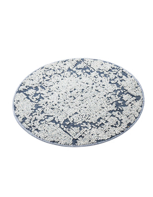 Navy Blue 3' 1 x 3' 1 Symphony Outdoor Round Area Rug Weather Resistant for Patio, Deck, Terrace, Balcony, Porch Durable Outside Carpet for Sale at Rug Engine
