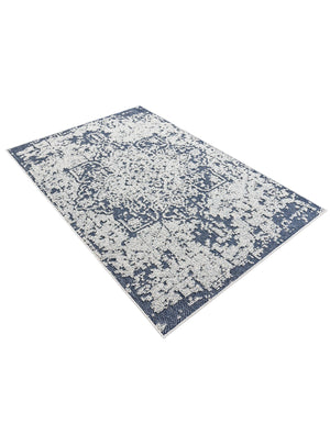 Navy Blue 4' 1 x 6' 1 Symphony Outdoor Rectangle Area Rug Weather Resistant for Patio, Deck, Terrace, Balcony, Porch Durable Outside Carpet for Sale at Rug Engine