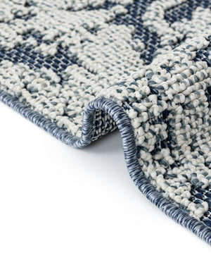Navy Blue 9' x 12' Symphony Outdoor Rectangle Area Rug Weather Resistant for Patio, Deck, Terrace, Balcony, Porch Durable Outside Carpet for Sale at Rug Engine