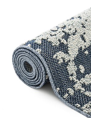 Navy Blue 9' x 12' Symphony Outdoor Rectangle Area Rug Weather Resistant for Patio, Deck, Terrace, Balcony, Porch Durable Outside Carpet for Sale at Rug Engine