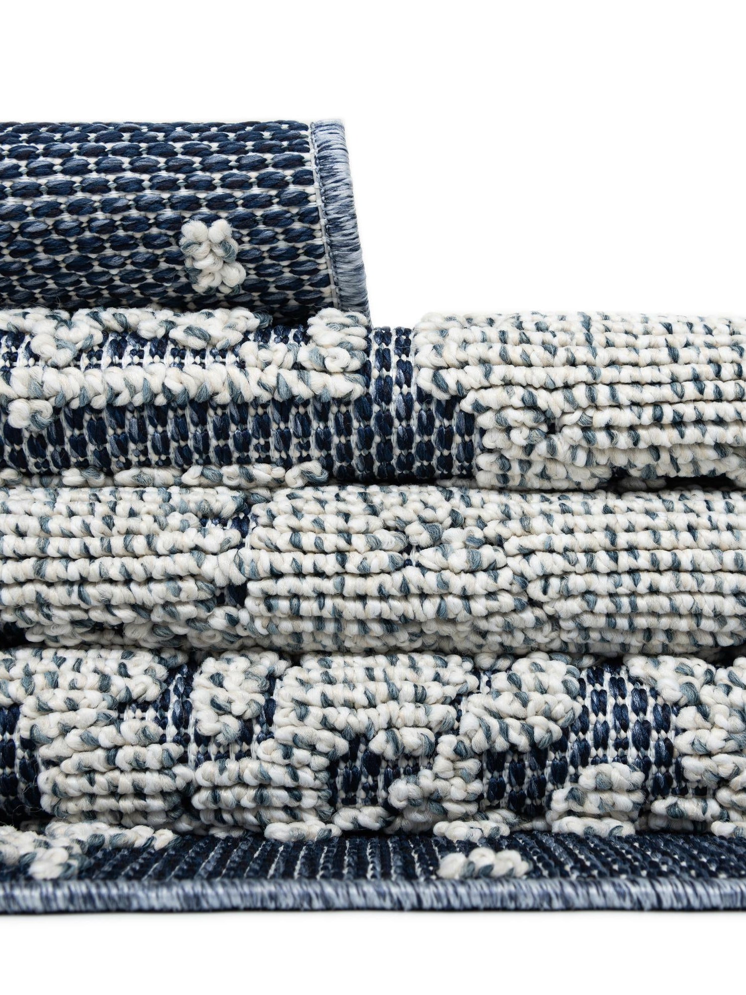 Navy Blue 9' x 12' Symphony Outdoor Rectangle Area Rug Weather Resistant for Patio, Deck, Terrace, Balcony, Porch Durable Outside Carpet for Sale at Rug Engine