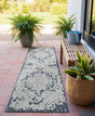Navy Blue 2' x 8' Symphony Outdoor Runner Area Rug Weather Resistant for Patio, Deck, Terrace, Balcony, Porch Durable Outside Carpet for Sale at Rug Engine