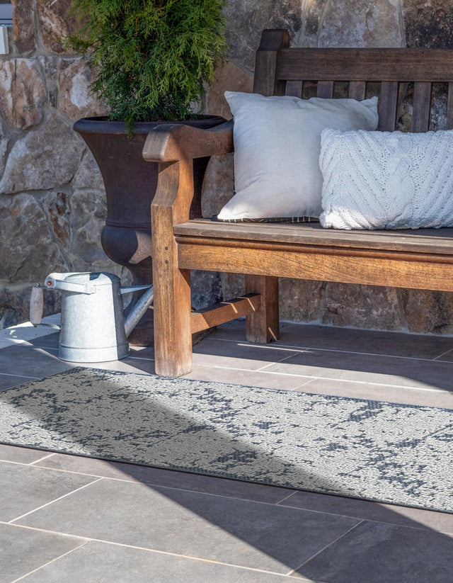 Navy Blue 2' x 8' Symphony Outdoor Runner Area Rug Weather Resistant for Patio, Deck, Terrace, Balcony, Porch Durable Outside Carpet for Sale at Rug Engine