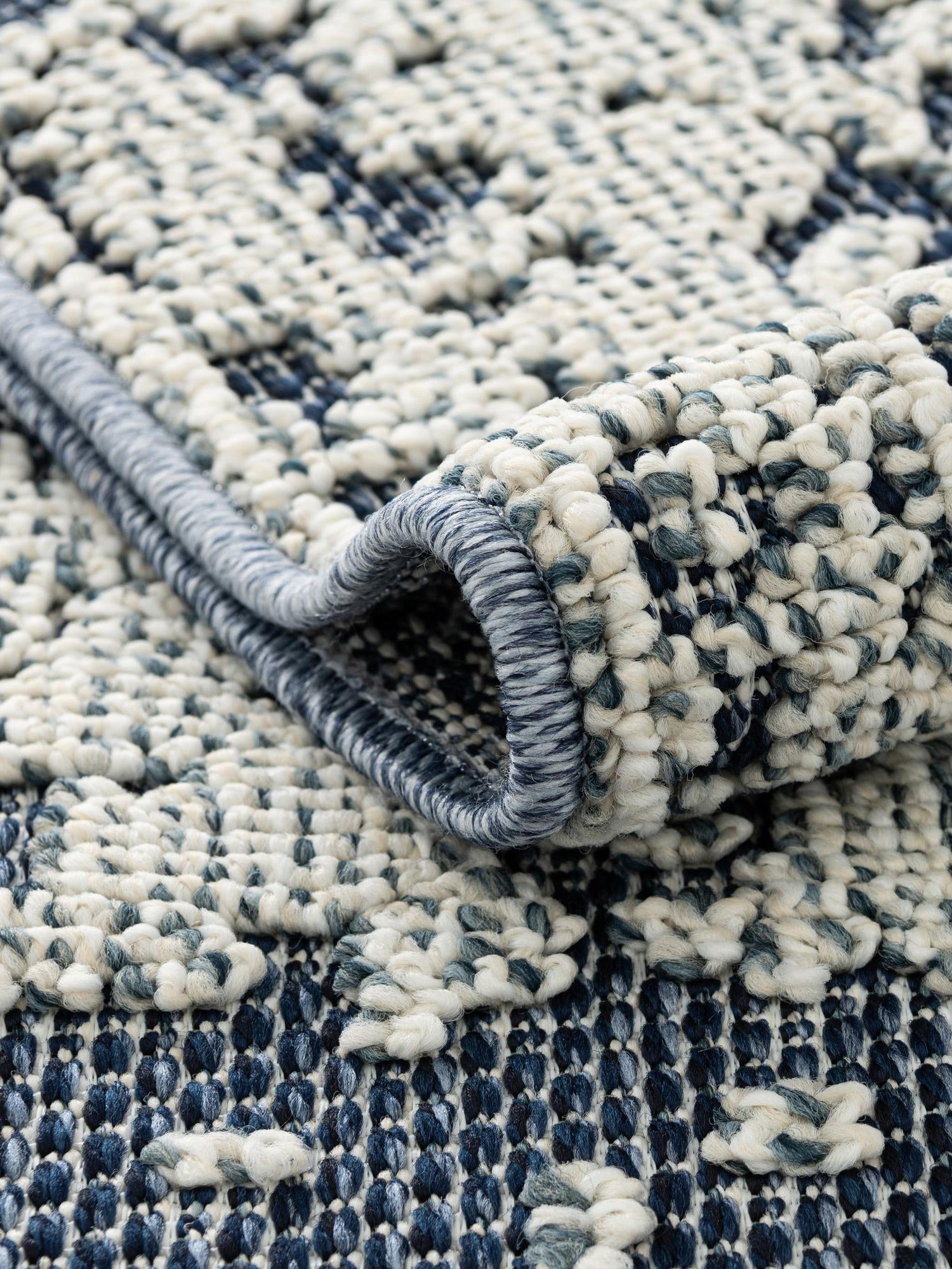 Navy Blue 2' x 6' 1 Symphony Outdoor Runner Area Rug Weather Resistant for Patio, Deck, Terrace, Balcony, Porch Durable Outside Carpet for Sale at Rug Engine